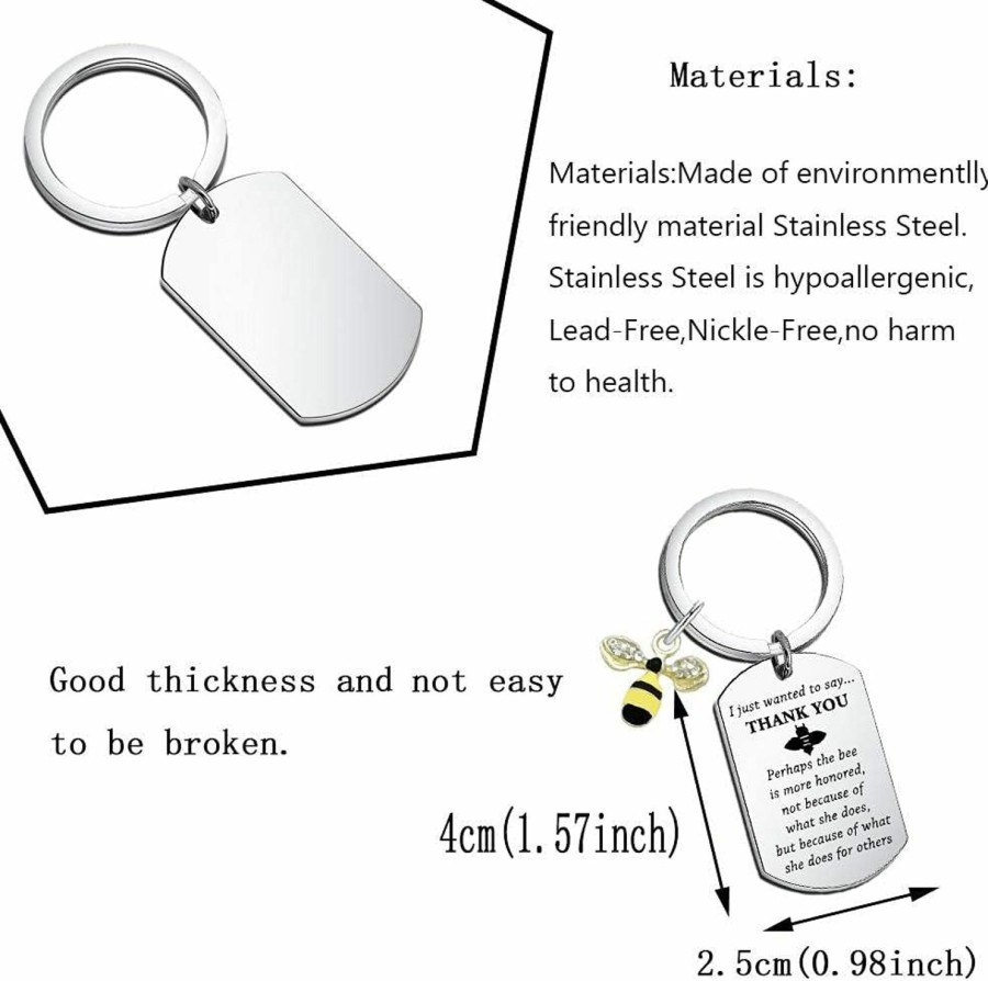 Clearance N\C Honey Bee Keychain Perhaps The Bee Is More Honored Not Because Of What She Does Keychain Honey For Women Men