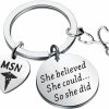 Hot ENSIANTH Ensianth Msn Gift Masters Of Science In Nursing Keychain She Believed She Could So She Did Nursing Graduate Gift