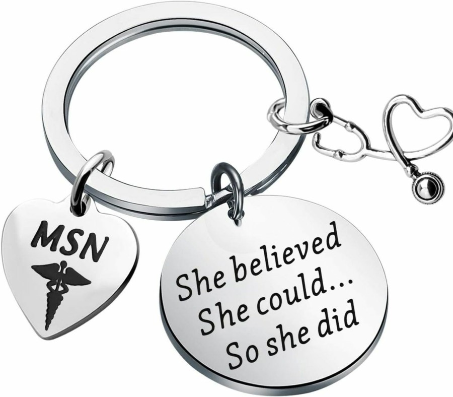 Hot ENSIANTH Ensianth Msn Gift Masters Of Science In Nursing Keychain She Believed She Could So She Did Nursing Graduate Gift