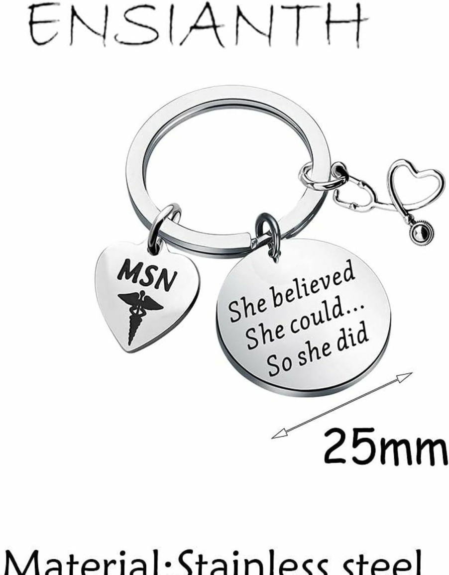 Hot ENSIANTH Ensianth Msn Gift Masters Of Science In Nursing Keychain She Believed She Could So She Did Nursing Graduate Gift