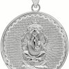 Online Claddagh Gold Claddagh Gold .925 Sterling Silver Round Lord Ganesh Ganesha Hindu God Medallion Pendant Necklace - Choose Pendant Only Or Necklace W/ 16"-22" Chain