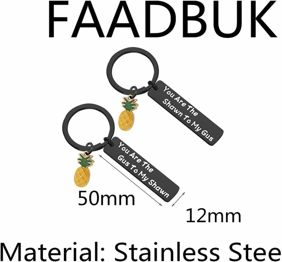 Online FAADBUK Faadbuk Tv Show Inspired Keychain Friendship Keychain Set You Are The Shawn To My Gus Shawn & Gus Gift For Friends