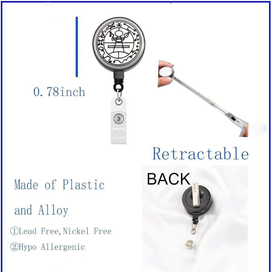 Wholesale BEKECH Bekech Protection Secret Seal Of Solomon Retractable Badge Holder Wealth Fortune Amulet Badge Reel Jewish Talisman Theme Gift