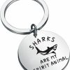 New TIIMG Shark Keychain Shark Themed Gift Sharks Are My Spirit Animal Gift For Shark Lover