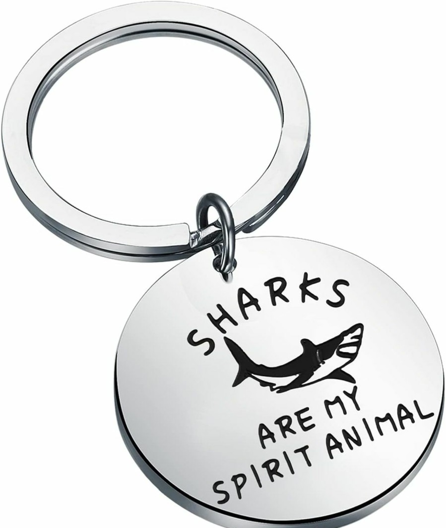 New TIIMG Shark Keychain Shark Themed Gift Sharks Are My Spirit Animal Gift For Shark Lover