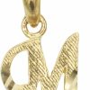 Wholesale Ice on Fire Jewelry Dainty 10K Real Solid Gold Initial Charm Pendant Available In Other Letters, Alphabet Letter Jewelry Small In Size (M)