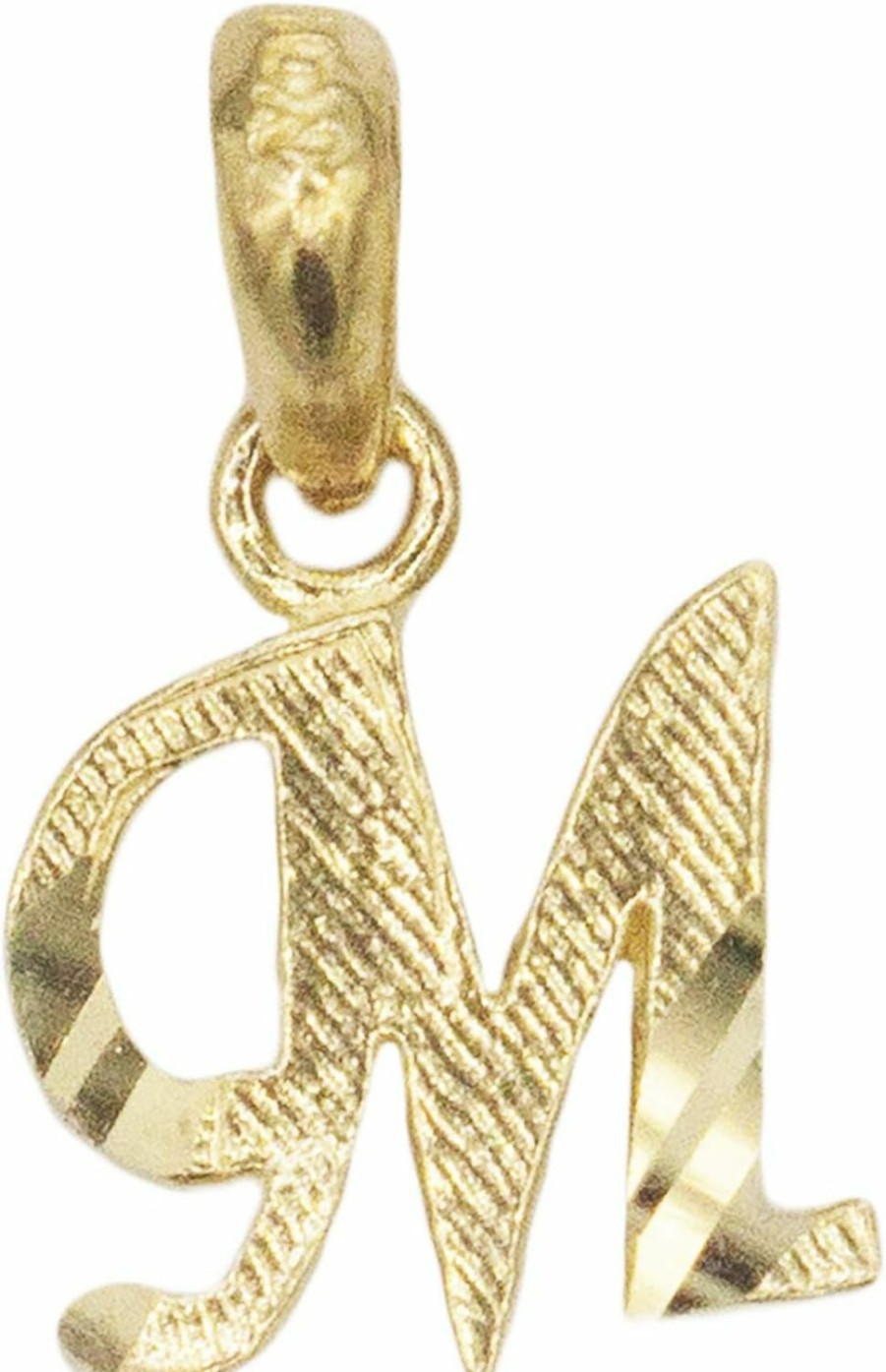 Wholesale Ice on Fire Jewelry Dainty 10K Real Solid Gold Initial Charm Pendant Available In Other Letters, Alphabet Letter Jewelry Small In Size (M)