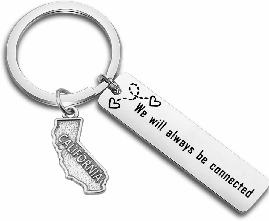 Hot bobauna Bobauna Usa State Map Keychain Long Distance Relationship Gift For Family Best Friends