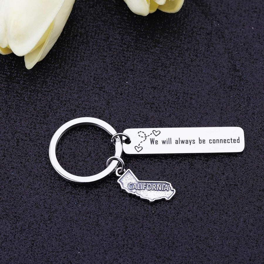 Hot bobauna Bobauna Usa State Map Keychain Long Distance Relationship Gift For Family Best Friends