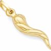 Hot The World Jewelry Center 14K Real Yellow Gold Twisted Cornicello Italian Horn Charm Pendant