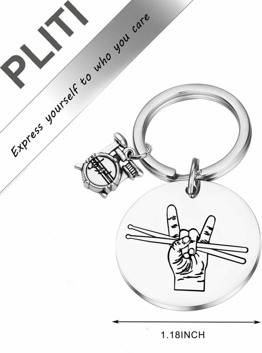 Hot PLITI Pliti Drummer Gift Drummer Keychain Musician Gifts Drumstick And Drumkit Gifts Percussion Jewelry