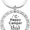 Wholesale MTYCTWED Mtyctwed Happy Camper Keychain Camping Trip Gift Rv Jewelry Vacation Jewelry Camper Lover Gift Camping Gifts Christmas Gift