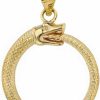 Online Claddagh Gold Solid 14K Yellow Gold Eternal Cycle Ouroboros Serpent Snake Pendant