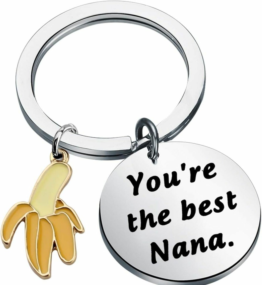 Best AKTAP Aktap Grandma Keychain You'Re The Best Nana Keyrings Banana Charm For Grandmother Gift From Granddaughter Grandson (Nana Keyrings)