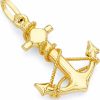 Online The World Jewelry Center The World Jewelry Center 14K Real Yellow Gold Anchor Charm Pendant - 2 Different Size Available