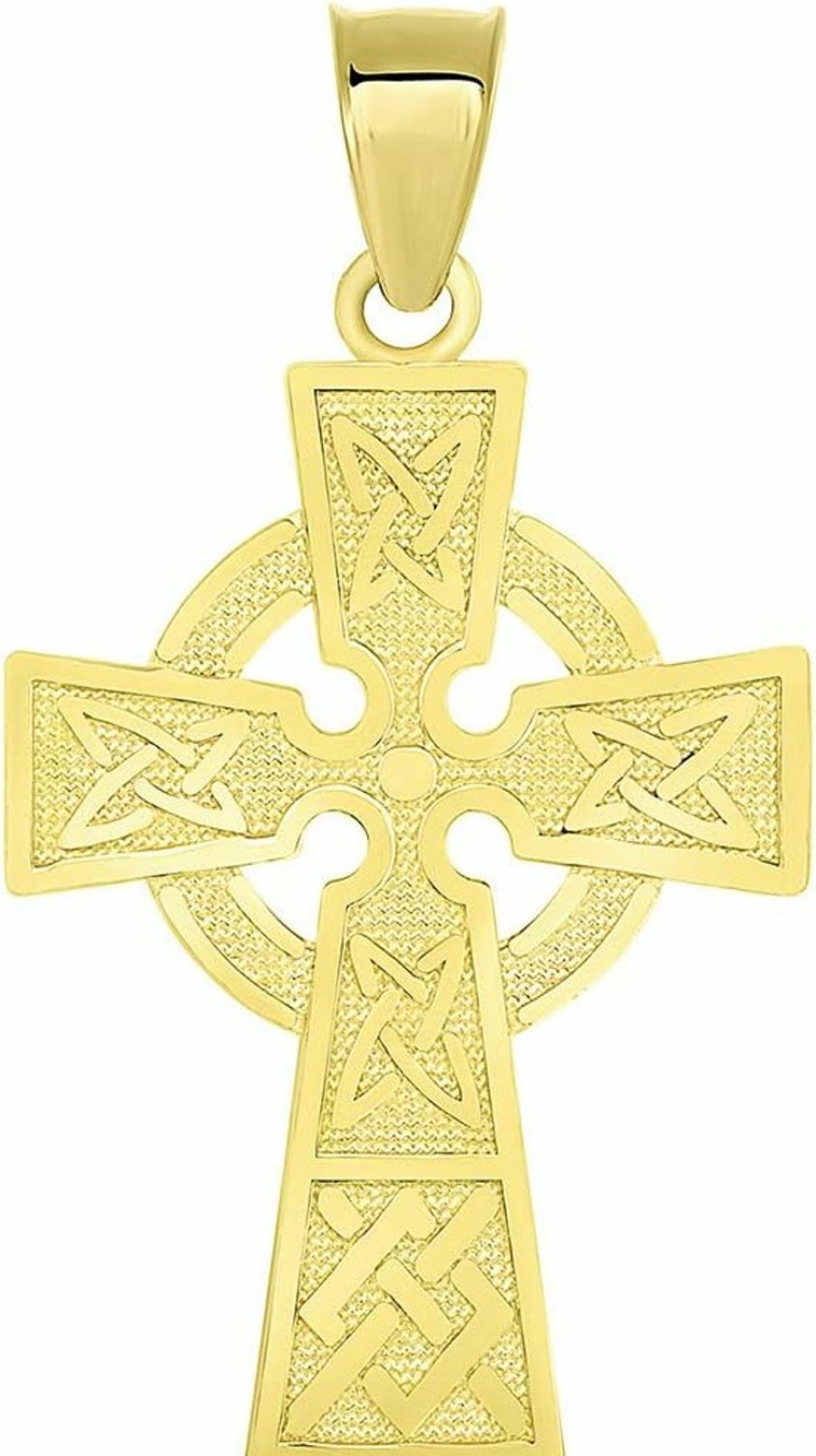 Wholesale Jewelry America Jewelry America Solid 14K Yellow Gold Trinity Knot Celtic Cross Pendant