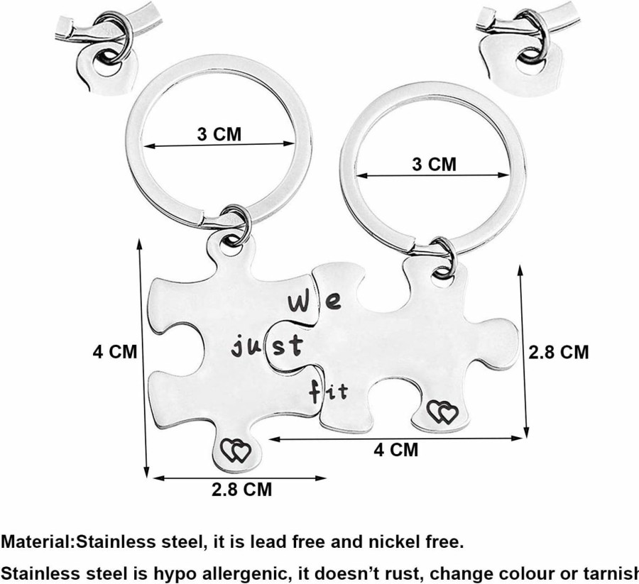 Online bobauna Bobauna We Just Fit Puzzle Piece Keychain Set Gift For Couples Best Friends