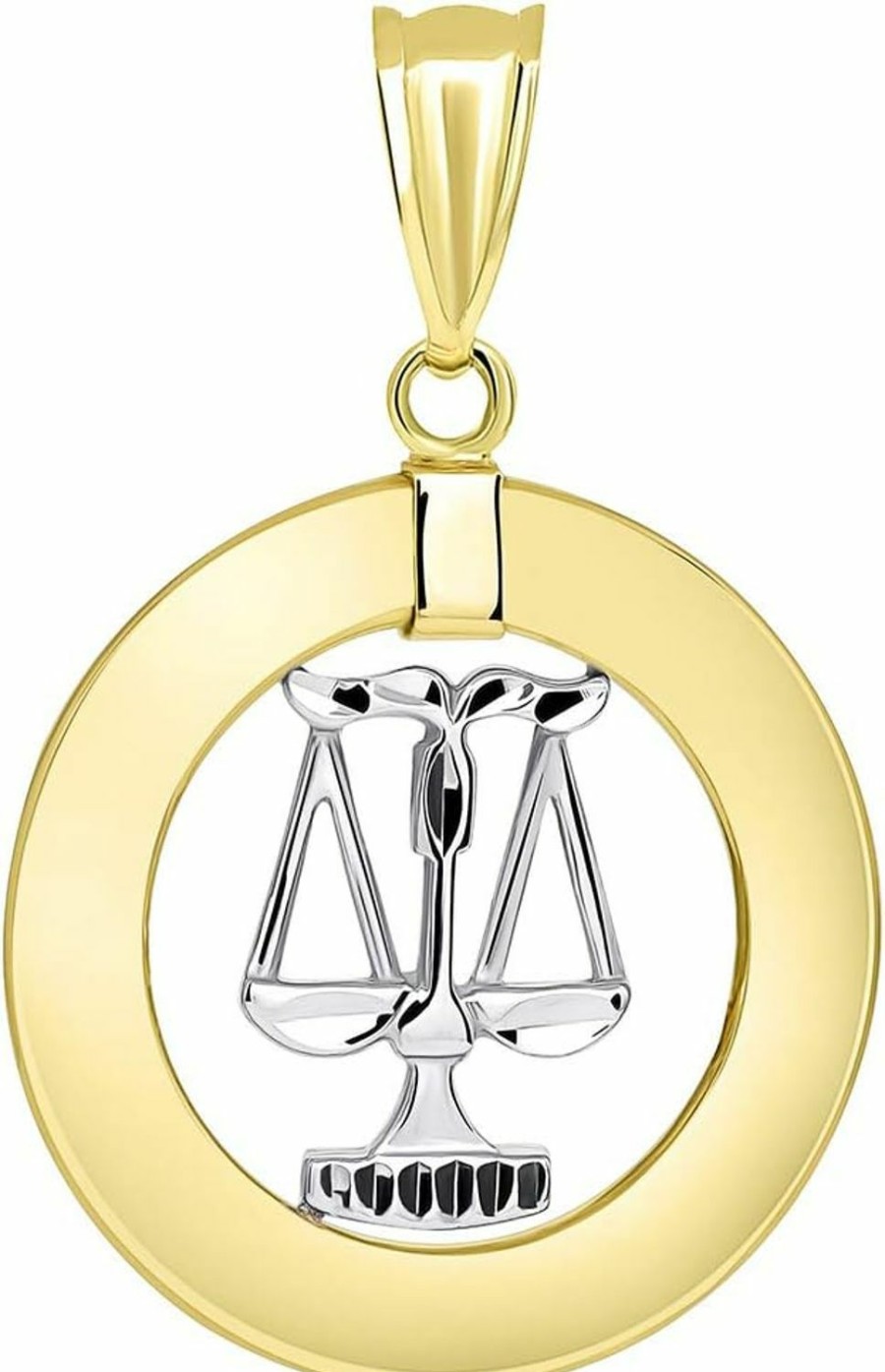 Hot Jewelry America Jewelry America 14K Two-Tone Gold Open Circle Zodiac Sign Pendant