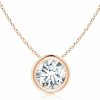 Wholesale Angara Angara Natural Diamond Solitaire Pendant Necklace For Women, Girls In 14K Solid Gold/Platinum | April Birthstone | Jewelry Gift For Her | Birthday|Wedding Anniversary