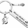 New UJIMS Ujims Music Lovers Gift Singer Microphone Keychain Music Makes My Soul Smile Gift For Music Teachers Musicians