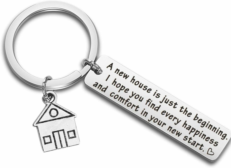 Hot FUSTMW Fustmw New Home Keychain Gifts House Warming Gift First Home Gift Realtor