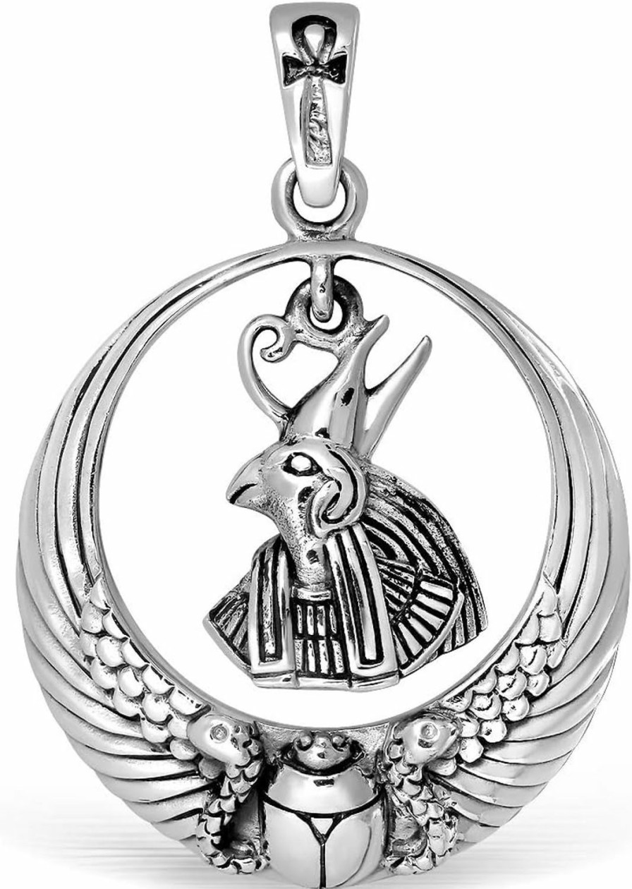 New W | S WITHLOVE SILVER Withlovesilver 925 Sterling Silver Ancient Egyptian Scarab Goddess With Ankh Bale Pendant