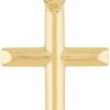 Wholesale JEWELHEART Jewelheart 14K Real Gold Cross Pendant - Classic Small Cross Pendant Charm - Religious 14K Yellow Gold Jewelry For Men Women Boys Girls