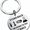 Clearance WSNANG Wsnang Scientist Gift Stand Back I'M Going To Try Science Keychain Science Lover Laboratory Gifts Science Graduation Gift