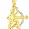 Hot Jewelry America Jewelry America High Polish 14K Yellow Gold Sagittarius Zodiac Sign Charm Pendant