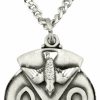 Hot Creed Holy Spirit Chi Rho Cross 5/8 Inch Sterling Silver Medal