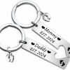 New FUSTMW Pregnancy Announcement Gifts Daddy And Mommy Est 2024 Keychain Set New Parents Gift First Time Gifts Dad Mommy To Be Gift