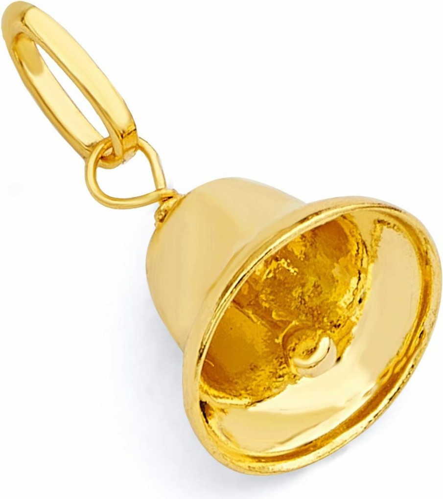 Wholesale The World Jewelry Center The World Jewelry Center 14K Real Yellow Gold Bell Charm Pendant