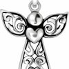 Wholesale W | S WITHLOVE SILVER Withlovesilver 925 Sterling Silver Bali Filigree Cross Guardian Angel Holding Heart Wing Pendant