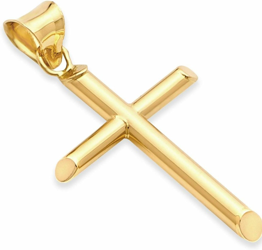 Online The World Jewelry Center The World Jewelry Center 14K Real Yellow Gold Religious Classic Cross Charm Pendant - 5 Different Size Available