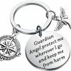 New FUSTMW Fustmw Guardian Angel Prayer Keychain Drive Safe Gifts New Driver Gift First Car Gift Guardian Angel Protect Me Traveler Gift