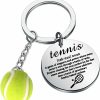 New BEKECH Bekech Tennis Charm Keychain Tennis Lover Gift Tennis Definition Keyring Inspirational Tennis Jewelry Gift For Tennis Players