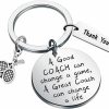 Best POTIY Potiy Coach Appreciation Gift Tennis Coach Keychain A Good Coach Jewelry Tennis Gift