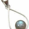 Hot SilverStarJewel Silverstarjewel 925 Sterling Silver 7 X 7 Mm Labradorite Necklace Pendant 1.3\" Ladies Stone