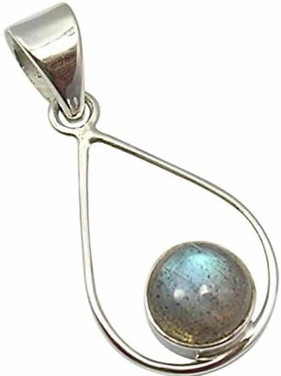 Hot SilverStarJewel Silverstarjewel 925 Sterling Silver 7 X 7 Mm Labradorite Necklace Pendant 1.3\" Ladies Stone