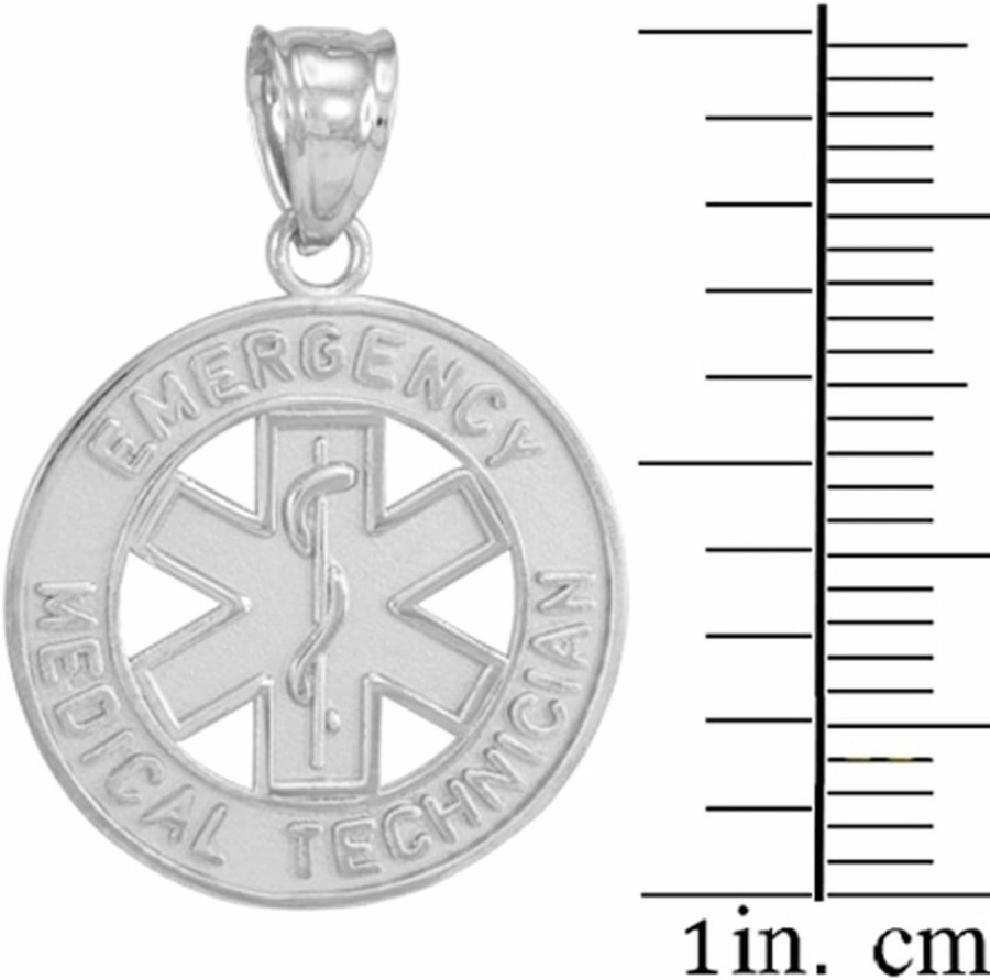 Clearance Claddagh Gold American Heroes 925 Sterling Silver Emt Charm Emergency Medical Technician Star Of Life Pendant