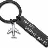 New ENSIANTH Ensianth Safe Trip Wherever You Go Keychain Safe Travels Keychain Flight Attendants Gift Pilot Jewelry Aviation Gift